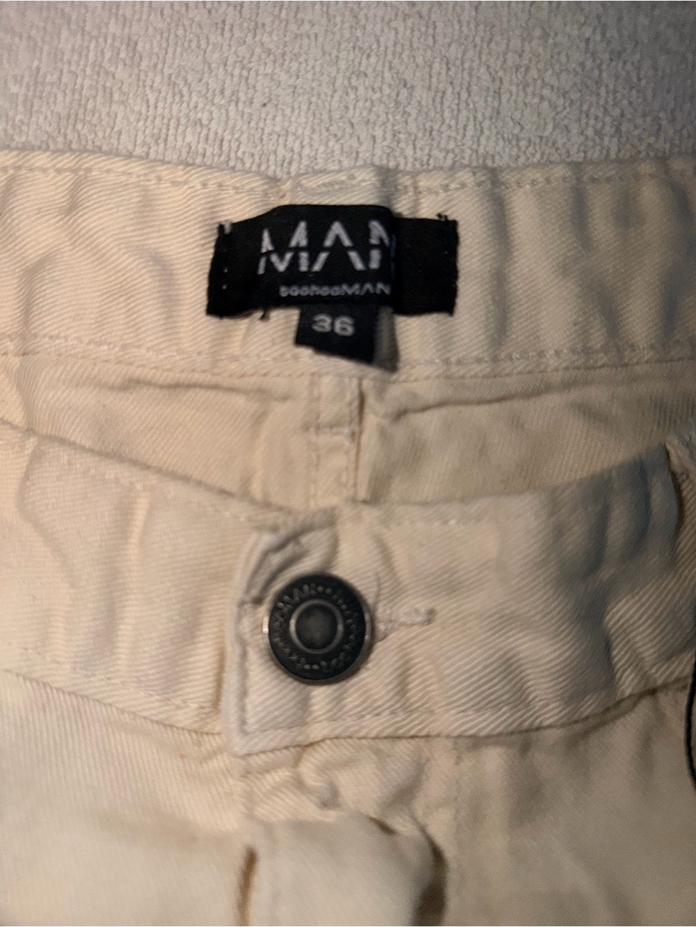 Boohooman Cream Utility Cargo Pants - Picture 8 of 11